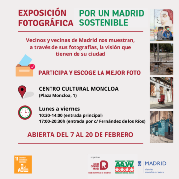 La exposición fotográfica «Por un Madrid Sostenible» llega al Centro Cultural Moncloa